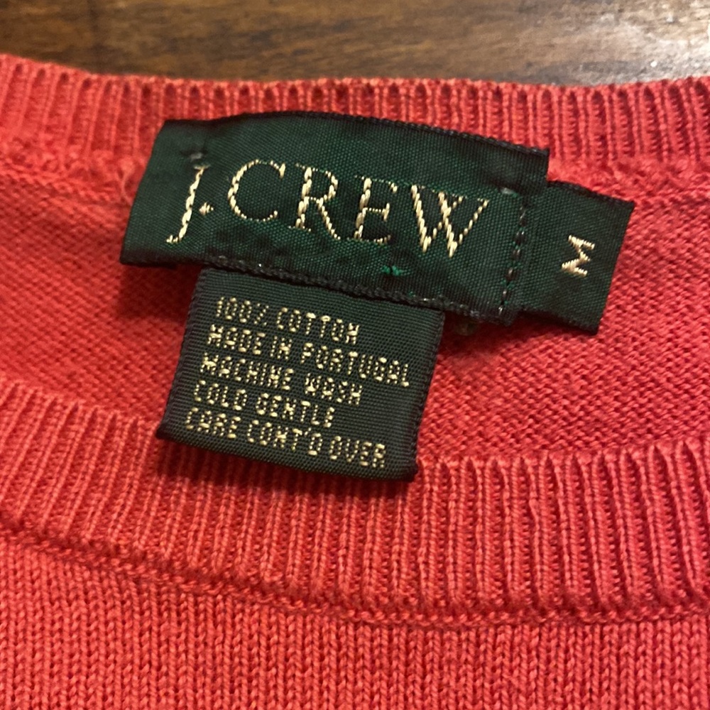 J Crew Light Red Short Sleeve Sweater Size Medium - Picture 2 of 8